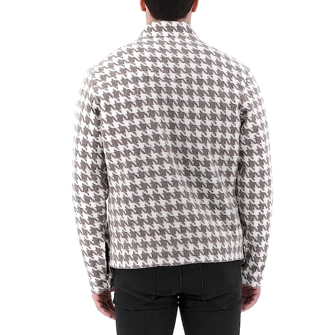 oversize houndstooth wool harrington jacket — shelli oh